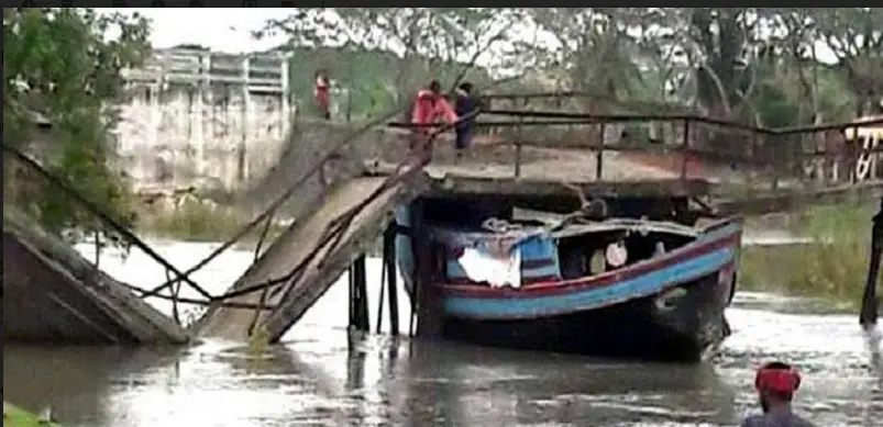 কলাপাড়ায় বিধ্বস্ত ব্রিজটি অপসারণের দাবি কলাপাড়ায় বিধ্বস্ত ব্রিজটি অপসারণের দাবি