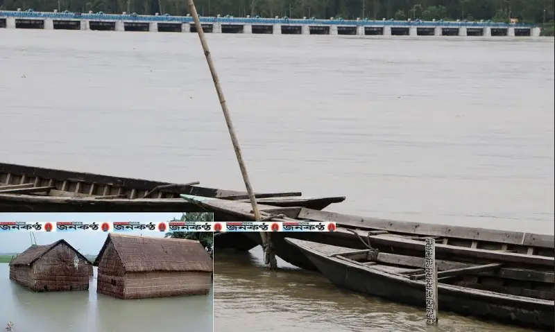 তিস্তা নদীর পানি বিপদসীমা অতিক্রম করেছে