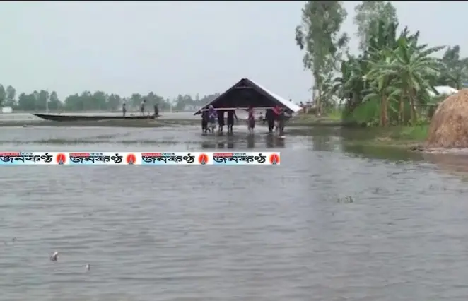 নীলফামারীতে পানি কমলেও ভাঙ্গন আতঙ্কে তিস্তা পাড়ের মানুষ