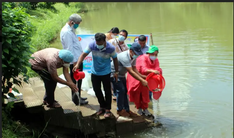 খাগড়াছড়িতে মাছের পোনা অবমুক্ত