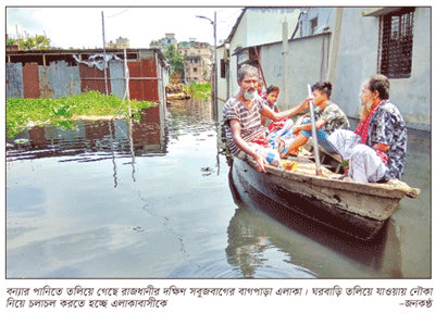 রাজধানী ও আশপাশের এলাকায় কমতে শুরু করেছে পানি রাজধানী ও আশপাশের এলাকায় কমতে শুরু করেছে পানি