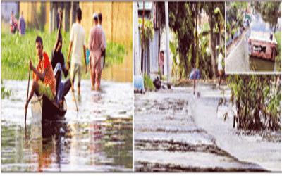 নামছে বন্যার পানি, বাড়িঘরে ফিরছেন মানুষজন