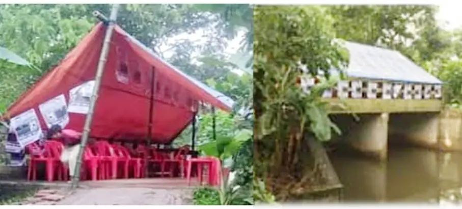 বরিশালে ব্রিজ দখল করে নির্বাচনী অফিস বরিশালে ব্রিজ দখল করে নির্বাচনী অফিস