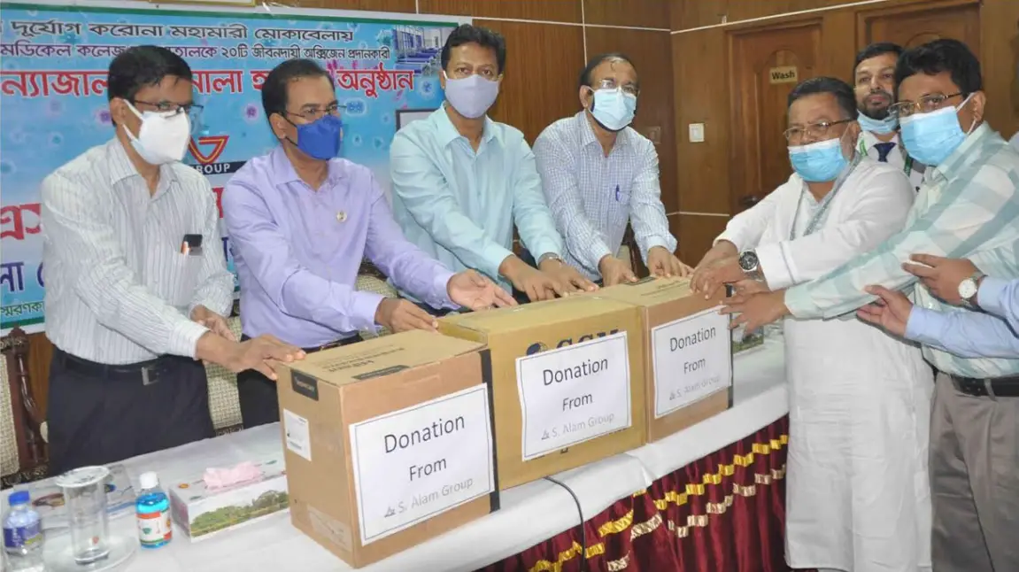 বরিশালে হাই ফ্লো নাজাল ক্যানুলা প্রদান