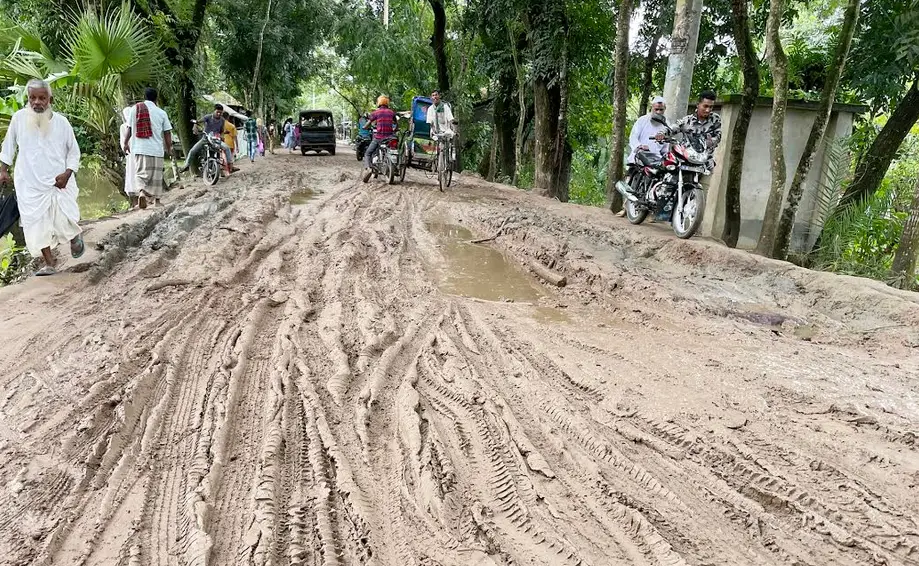 বাউফলের কালাইয়া-নওমালা ও লোহালিয়া সড়কের বেহাল অবস্থা