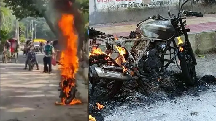 রাইড শেয়ারিং : রাজধানীতে আবারও মোটরসাইকেলে আগুন রাইড শেয়ারিং : রাজধানীতে আবারও মোটরসাইকেলে আগুন