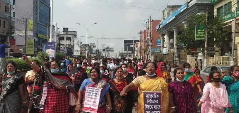 খুলনা মহানগর ও জেলা হিন্দু-বৌদ্ধ-খ্রিষ্টান ঐক্য পরিষদের উদ্যোগে বিক্ষোভ