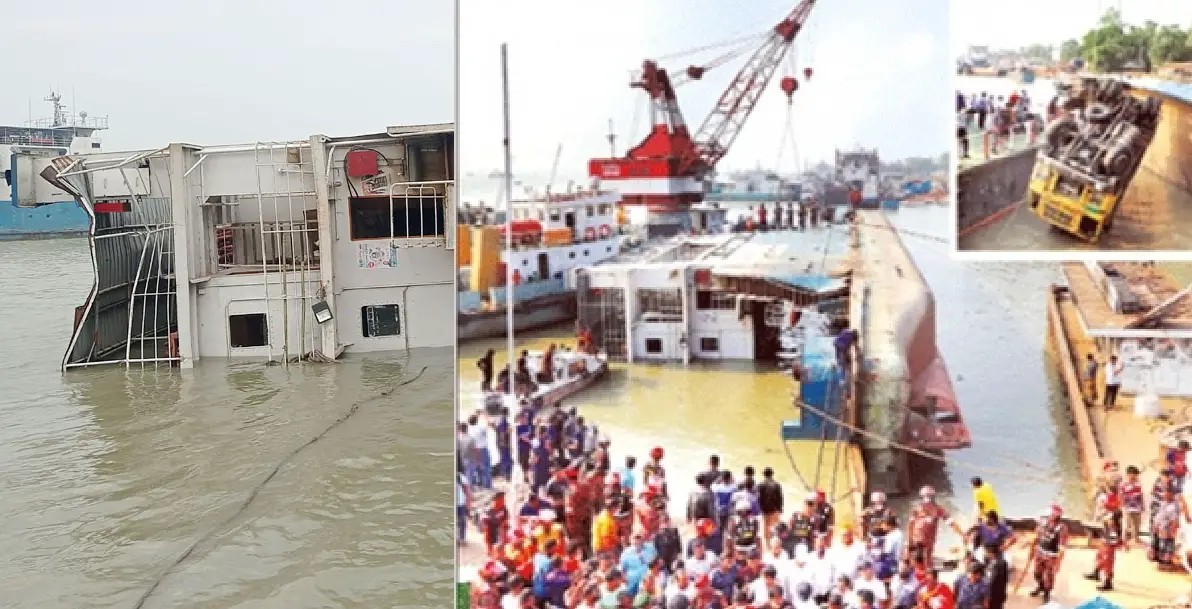 পাটুরিয়ায় যানবাহনসহ ফেরিডুবি ॥ দ্বিতীয় দিনের উদ্ধার অভিযান শুরু পাটুরিয়ায় যানবাহনসহ ফেরিডুবি ॥ দ্বিতীয় দিনের উদ্ধার অভিযান শুরু