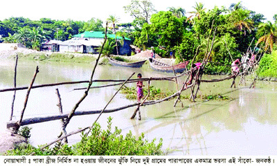 ১০ হাজার মানুষের পারাপারের একমাত্র ভরসা সাঁকো