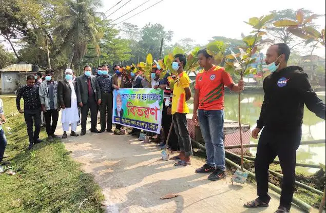 কাঠালিয়া উপজেলা পরিষদ মাঠে বৃক্ষ রোপন