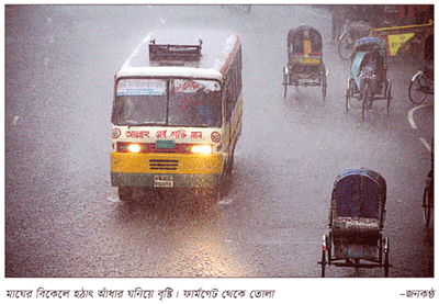 রাজধানীসহ কোন কোন এলাকায় ভারি বৃষ্টি, জনদুর্ভোগ