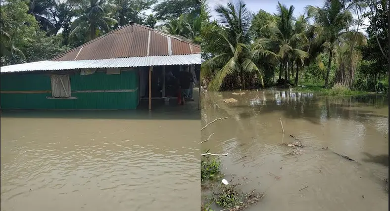 বাগেরহাটে অতি জোয়ারের পানিতে লোকালয় প্লাবিত