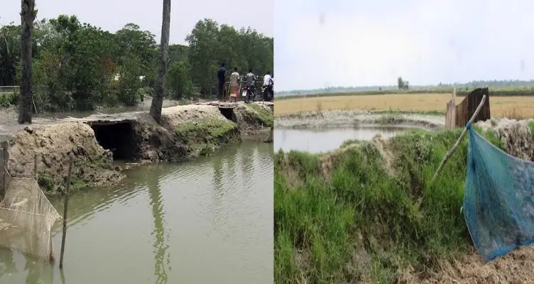 বাগেরহাটে সরকারি খাল দখলে প্রভাবশালীদের, দুর্ভোগ কৃষকের