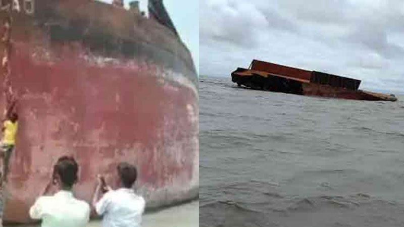 নিঝুম দ্বীপে ভেসে এলো জাহাজের বার্জ নিঝুম দ্বীপে ভেসে এলো জাহাজের বার্জ
