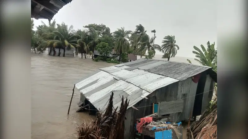 কলাপাড়ায় ঘরসহ বসতভিটা নদীতে বিলীন