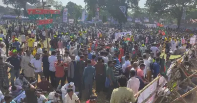 রংপুরে বিএনপির গণসমাবেশস্থলে নেতা-কর্মীদের ঢল