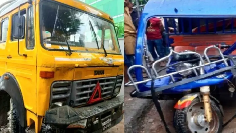 টঙ্গীতে ট্রাক-ইজিবাইক মুখোমুখি সংঘর্ষে নানী-নাতনী নিহত