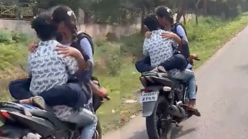 প্রেমিকাকে কোলে বসিয়ে চলন্ত বাইকে প্রেম, ভাইরাল ভিডিও প্রেমিকাকে কোলে বসিয়ে চলন্ত বাইকে প্রেম, ভাইরাল ভিডিও