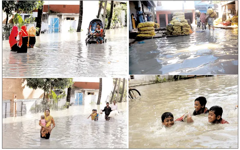 পূর্ণিমার জোয়ারে তলিয়ে আছে চট্টগ্রামের নিম্নাঞ্চল