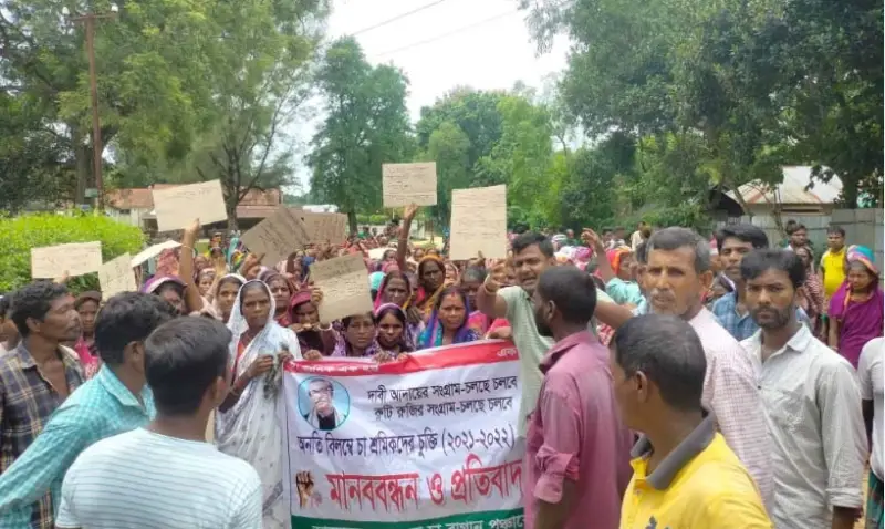 দাবি আদায়ে মাধবপুরে চা শ্রমিকদের মহাসড়ক অবরোধ দাবি আদায়ে মাধবপুরে চা শ্রমিকদের মহাসড়ক অবরোধ
