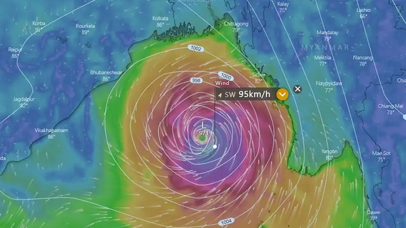 ধেয়ে আসছে মোখা: কীভাবে জানবেন অবস্থান ধেয়ে আসছে মোখা: কীভাবে জানবেন অবস্থান