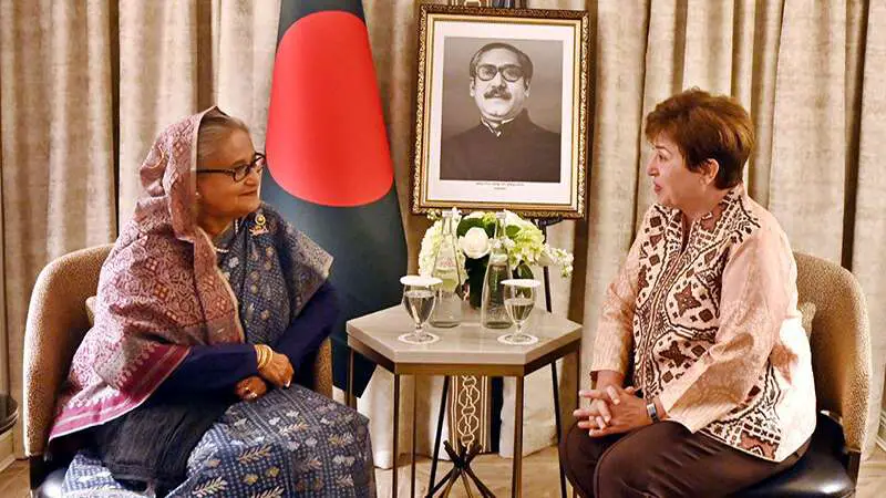 প্রধানমন্ত্রীর নেতৃত্বের প্রশংসা আইএমএফ প্রধানের প্রধানমন্ত্রীর নেতৃত্বের প্রশংসা আইএমএফ প্রধানের