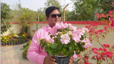 শরীয়তপুরে অফিসে ছাদ বাগান করেছেন কর্মকর্তা 
