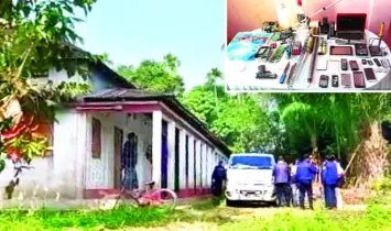 জগন্নাথপুরে পুলিশের অভিযান ॥ অস্ত্র ও বিস্ফোরক উদ্ধার