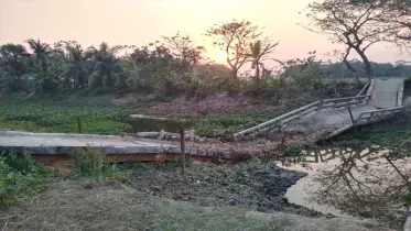 এক বছর ব্রিজ ভেঙে পড়ে আছে খালে, দুর্ভোগ 