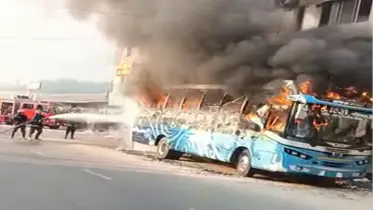 আগুনে পুড়ল পিকনিকের বাস