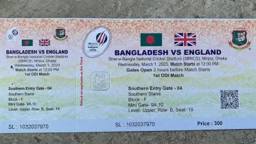 বাংলাদেশ-ইংল্যান্ড সিরিজের টিকিটে ভুল 
