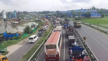 বঙ্গবন্ধু সেতু মহাসড়কে ১৮ কিলোমিটার যানজট 