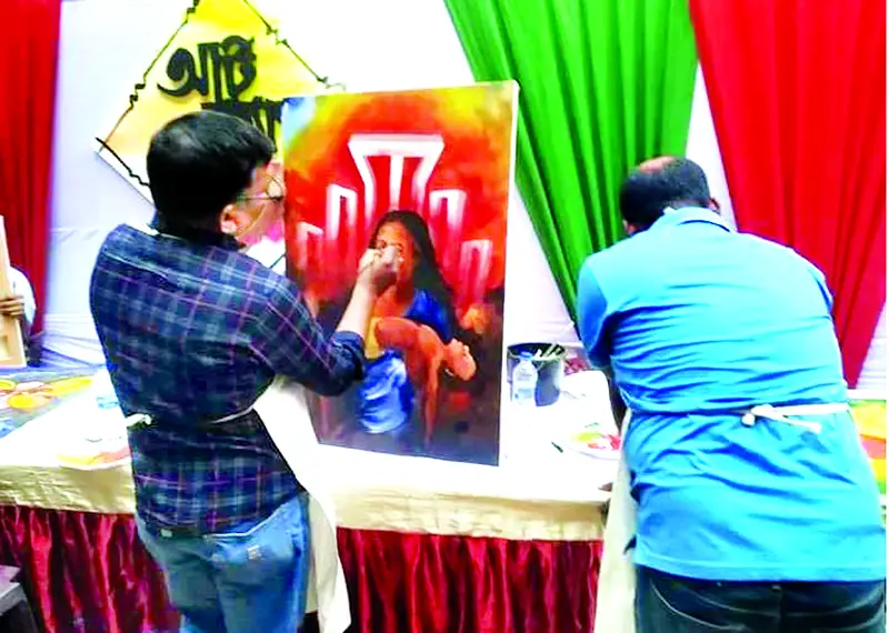 ২১ শিল্পীর তুলির আঁচড়ে ভাষা আন্দোলনের চিত্র ২১ শিল্পীর তুলির আঁচড়ে ভাষা আন্দোলনের চিত্র