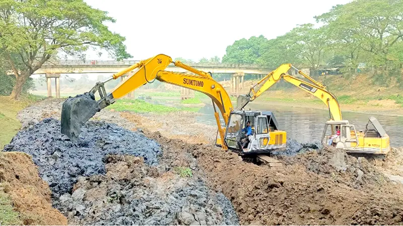 ভালুকায় ক্ষীরু নদী খনন শুরু ভালুকায় ক্ষীরু নদী খনন শুরু