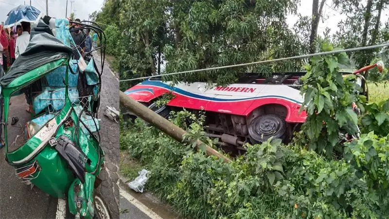 শায়েস্তাগঞ্জে বাস-অটোরিকশার সংঘর্ষে ৩ জন নিহত, আহত ১০