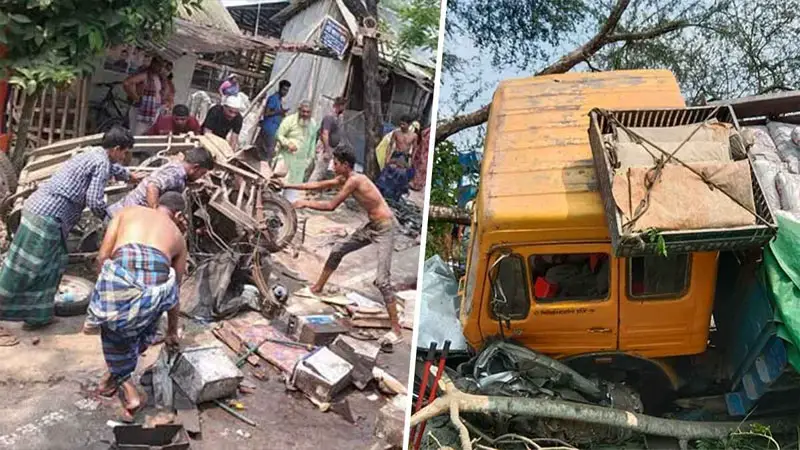 ট্রাক-প্রাইভেটকার-অটোরিকশা ত্রিমুখী সংঘর্ষ,  নিহত ১৪