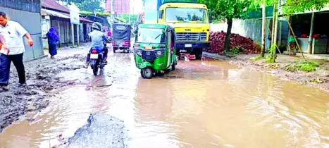 খানাখন্দে ভরা সখীপুর  সাগরদীঘি সড়ক