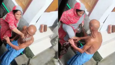 বাবাকে মারধরের ভিডিও ভাইরাল, মেয়েকে আটক করেছে পুলিশ