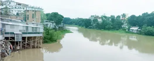 কুমার নদের দুই পাড়ে অবৈধ স্থাপনার  সারি