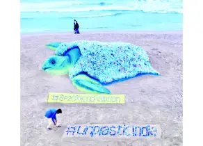 প্লাস্টিক বোতলে ভাস্কর্য!