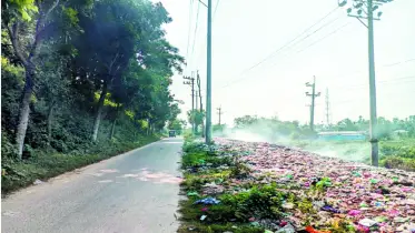 বনের পাশে বর্জ্যরে ভাগাড়