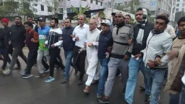 ‘আত্মগোপনে’ থাকা রিজভীর নেতৃত্বে রাজশাহীতে ঝটিকা মিছিল