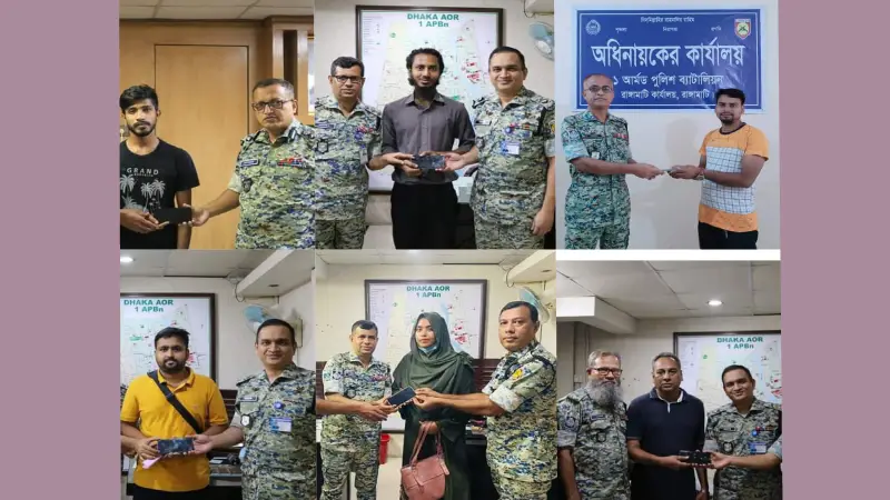 সেপ্টেম্বর মাসে ৪২টি মোবাইল ফোন উদ্ধার করলো ১ এপিবিন সেপ্টেম্বর মাসে ৪২টি মোবাইল ফোন উদ্ধার করলো ১ এপিবিন