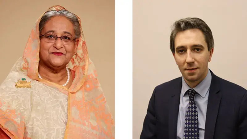 আইরিশ প্রধানমন্ত্রী সাইমন হ্যারিসকে শেখ হাসিনার অভিনন্দন আইরিশ প্রধানমন্ত্রী সাইমন হ্যারিসকে শেখ হাসিনার অভিনন্দন
