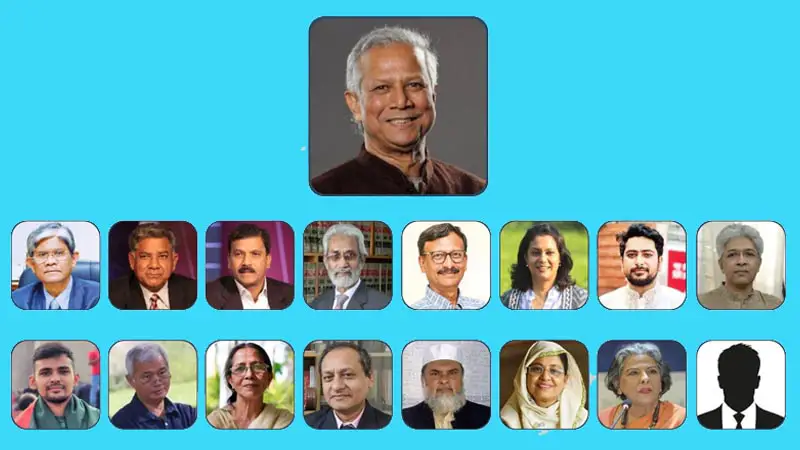 অন্তর্বর্তী সরকারের ১৭ সদস্যের তালিকা প্রকাশ অন্তর্বর্তী সরকারের ১৭ সদস্যের তালিকা প্রকাশ