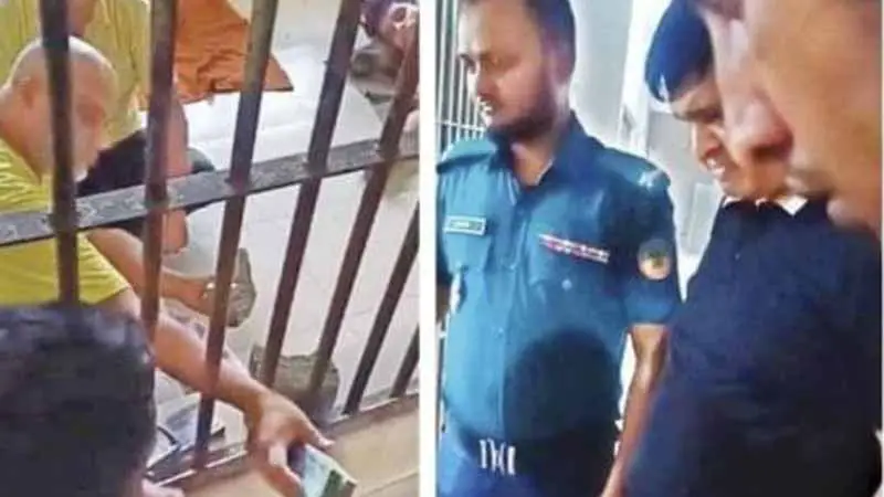 হাজতে ১৯ লাখ টাকা লেনদেনের ভিডিও ফাঁস, শোকজ তিন পুলিশ কর্মকর্তা হাজতে ১৯ লাখ টাকা লেনদেনের ভিডিও ফাঁস, শোকজ তিন পুলিশ কর্মকর্তা