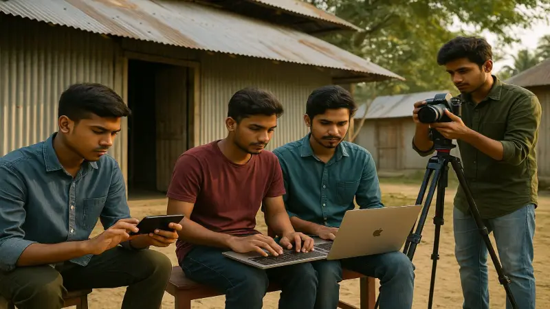 গ্রামে প্রযুক্তির আলো, তরুণদের হাতে বদলে যাচ্ছে সময়ের স্রোত গ্রামে প্রযুক্তির আলো, তরুণদের হাতে বদলে যাচ্ছে সময়ের স্রোত