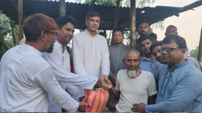 বোদায় কালবৈশাখী ঝড়ে ক্ষতিগ্রস্ত এলাকা পরিদর্শনে বিএনপি