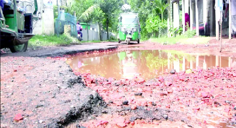 ময়মনসিংহে খানাখন্দে  ভরা সড়ক