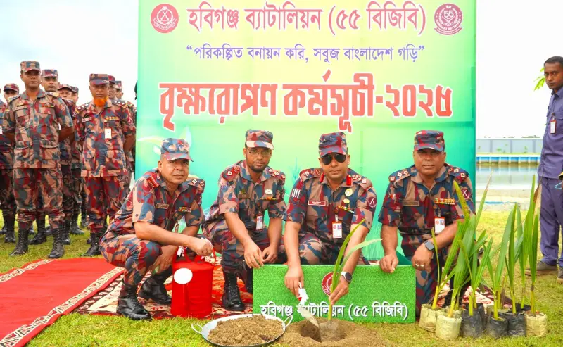 বজ্রপাত প্রতিরোধে হবিগঞ্জে দেড় হাজার গাছ রোপণ